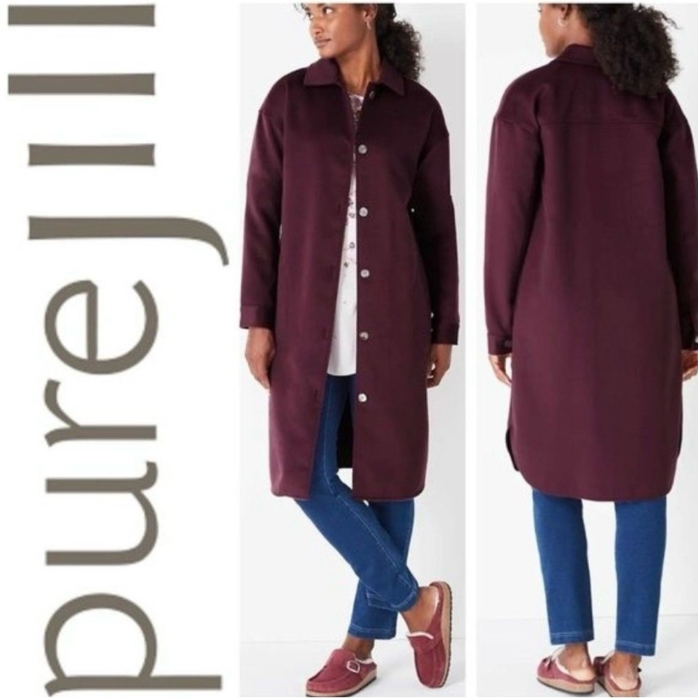 Pure Jill Women's bayberry long shacket coat duster